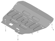 Защита стальная Мотодор (Двигатель, Коробка переключения передач), 2 мм, сталь для Chery Tiggo 8 Pro Max  2022- арт. 79007