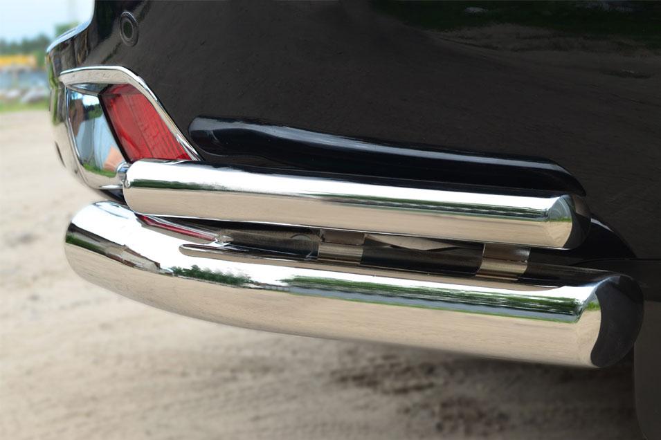 Защита заднего бампера уголки d76/42 для Toyota LC Prado 150 2014, Slitkoff LCPZ-001721