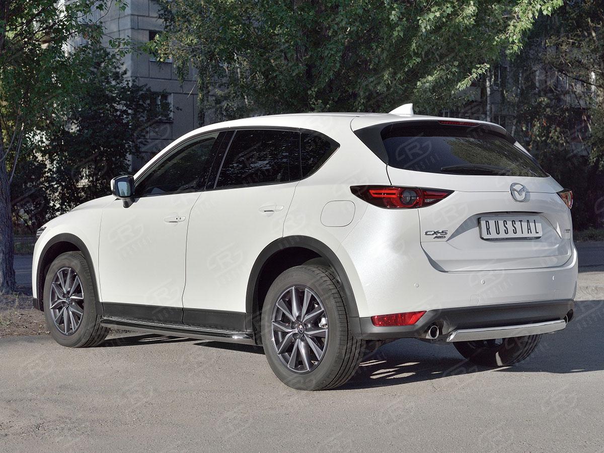 Защита заднего бампера d75х42 на Mazda CX-5 2017, Slitkoff M5Z-002801