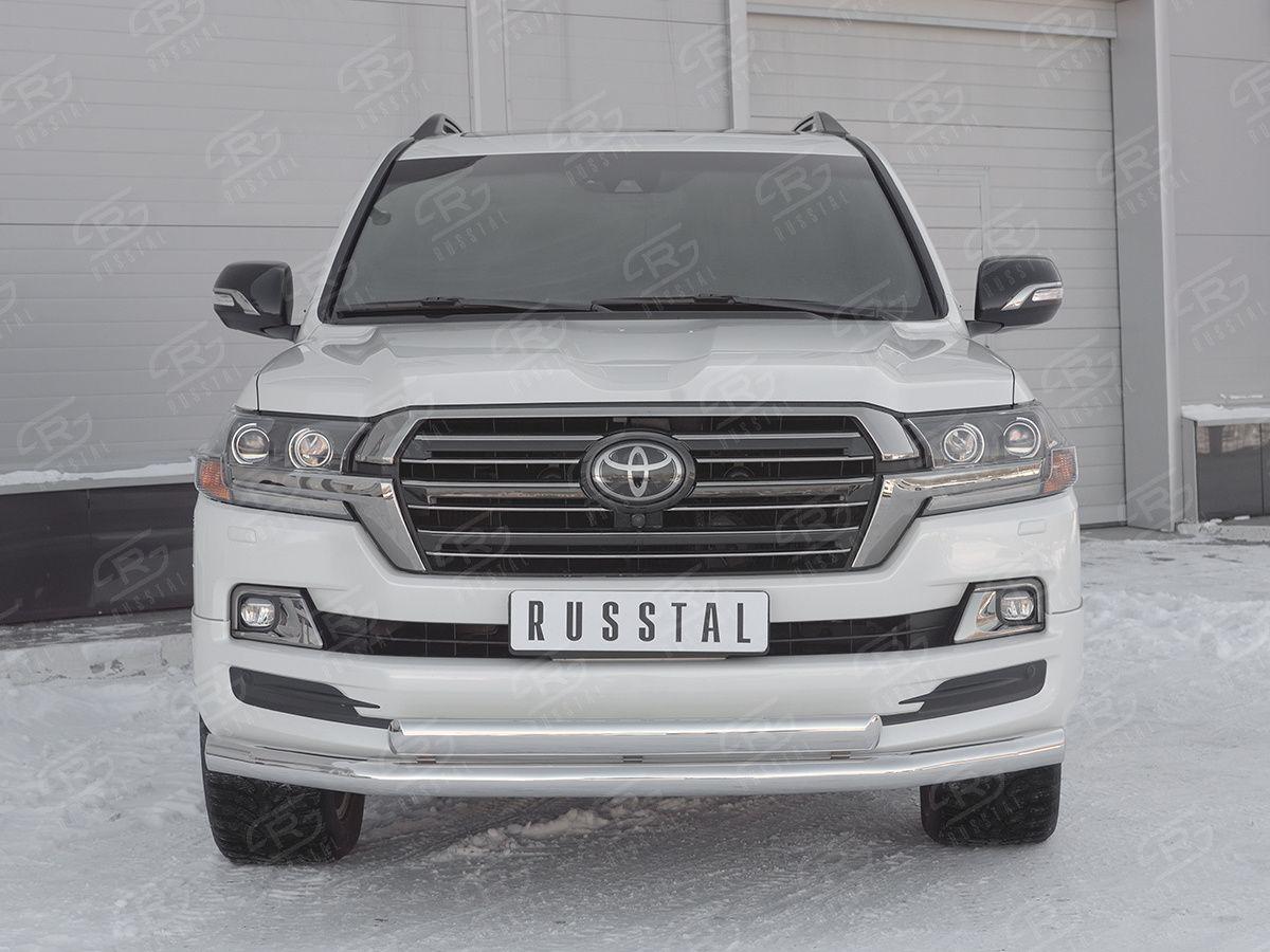 Защита переднего бампера d76/75x42 на Toyota Land Cruiser 200 2017 Excalibur, Slitkoff TLCZ-002904