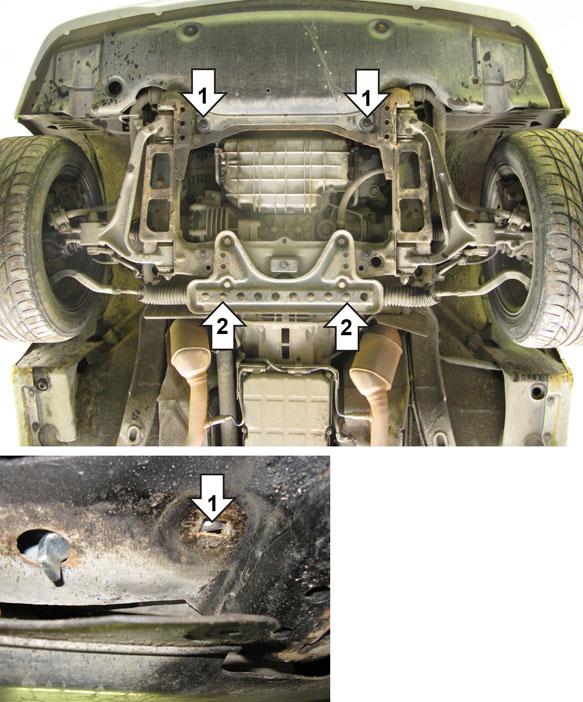 Защита стальная Мотодор (Двигатель), 2 мм, Сталь для Mercedes-benz E-class 1995-1999 арт. 01222