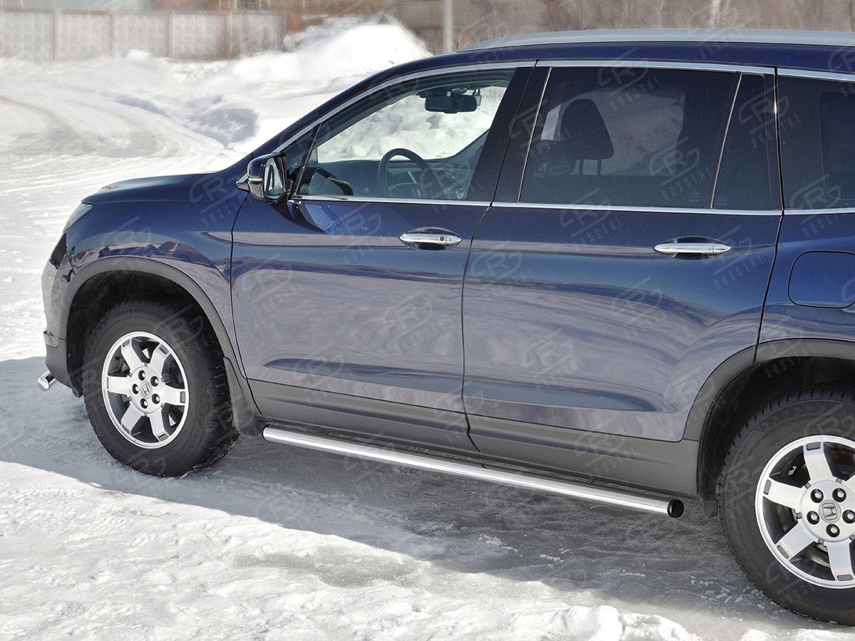 Пороги труба d57 вариант 2 на Honda Pilot III 2015, Slitkoff HPT-0029222
