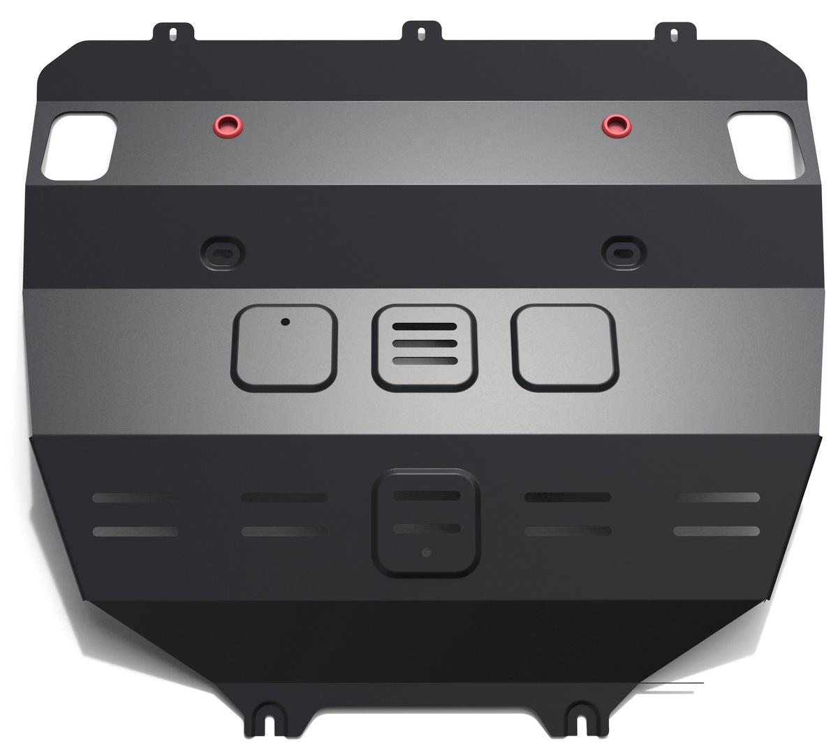 Защита картера и КПП АвтоБроня (увеличенная) для Geely Atlas (V - 1.8T; 2.0; 2.4) 2018-н.в., штампованная, сталь 1.8 мм, с крепежом, 111.01921.1