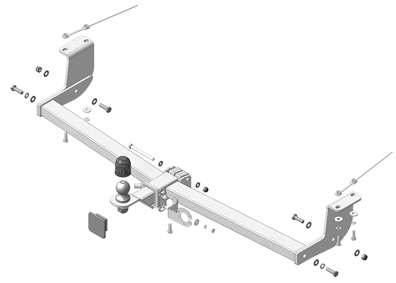 Фаркоп Honda Stepwgn 2015-2022, тип шара E, Motodor, арт.ZH301E