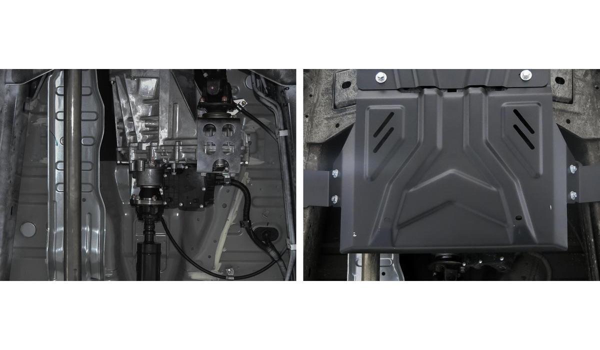 Защита РК Rival для Mitsubishi L200 V 2015-2019 2018-н.в., сталь 1.8 мм, с крепежом, штампованная, 111.4048.2
