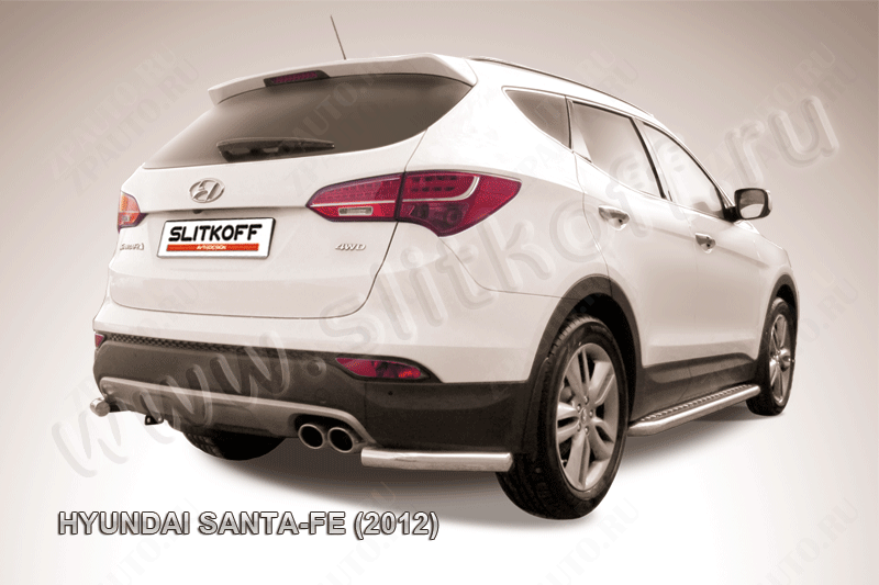 Уголки d57 Hyundai Santa-Fe (2012-2018) Black Edition, Slitkoff, арт. HSFT12-011BE