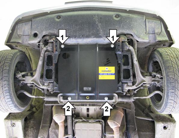Защита стальная Мотодор (Двигатель), 2 мм, Сталь для Mercedes-benz E-class 1995-1999 арт. 01222