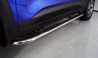 Пороги овальные гнутые с накладкой 75х42 мм для автомобиля Kia Seltos 2020- TCC Тюнинг арт. KIASELT20-17