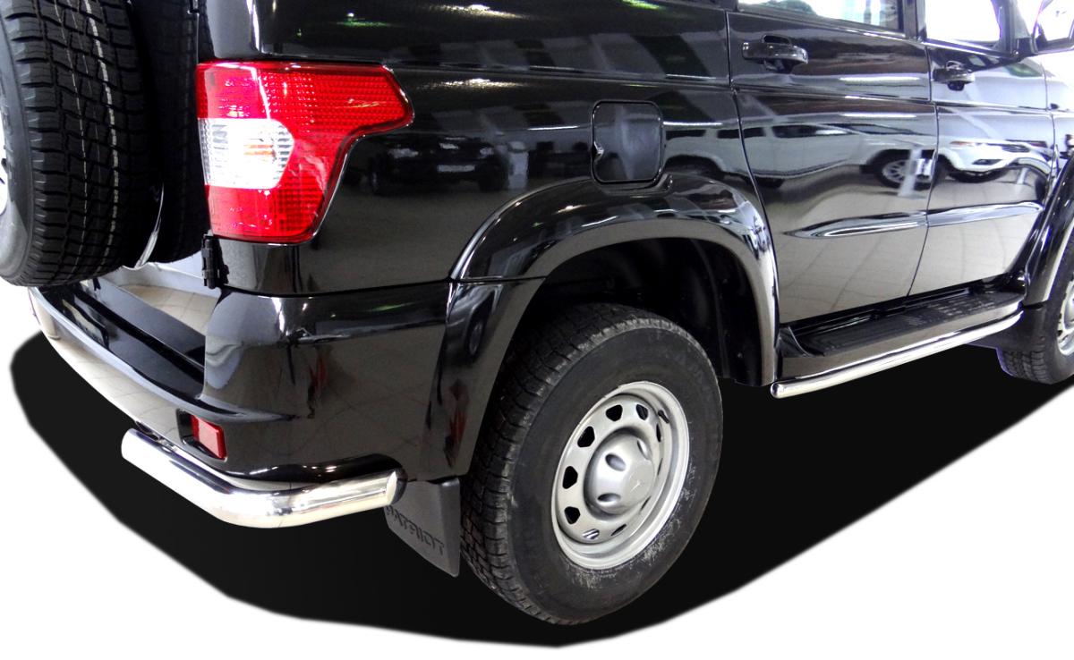 Защита заднего бампера угловая для автомобиля УАЗ Патриот  2014-2017. UAP.14.17, Россия