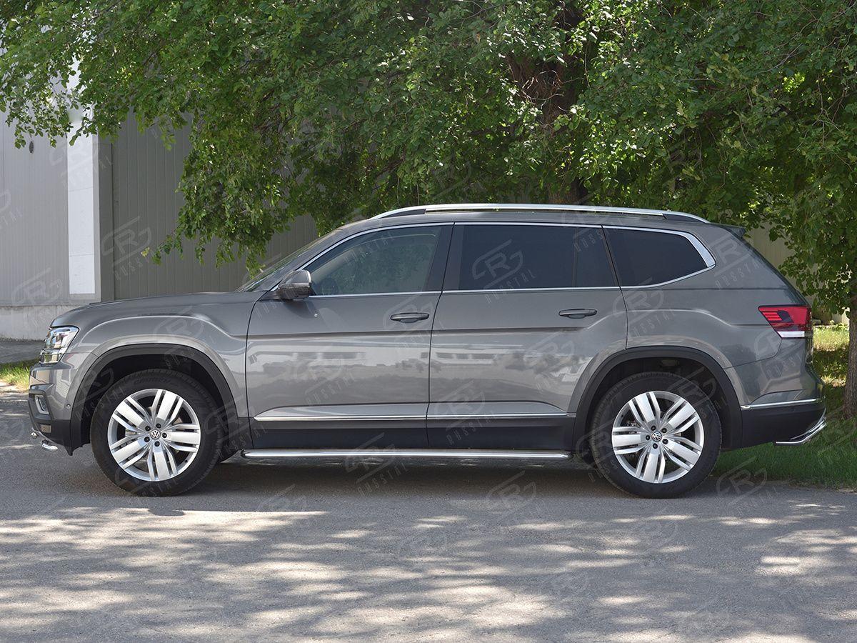 Пороги труба d42 с листом вариант 3 на Volkswagen Teramont 2017, Slitkoff VTML-0029933