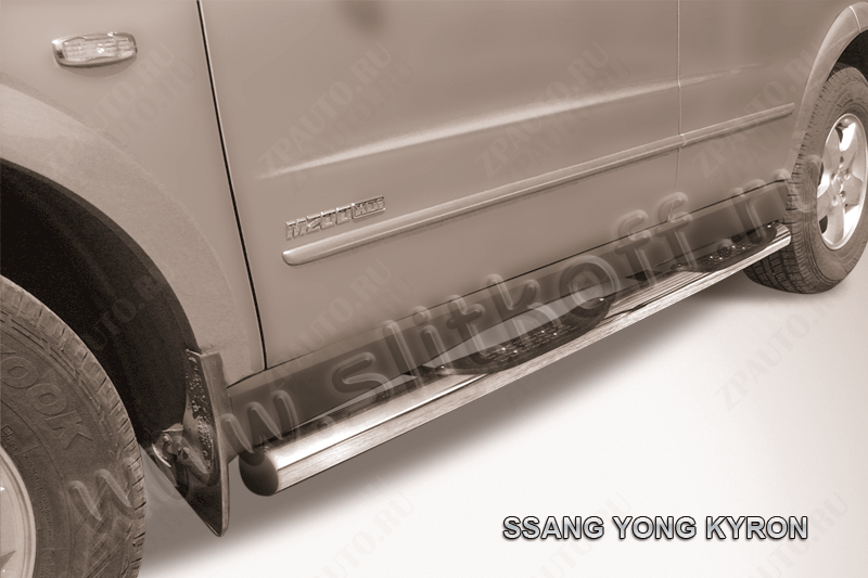 Защита порогов d76 с проступями SsangYong Kyron (2007-2015) , Slitkoff, арт. SYK011
