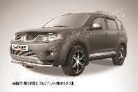 Защита переднего бампера d76 Mitsubishi Outlander XL (2005-2009) Black Edition, Slitkoff, арт. MXL005BE