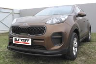 Защита переднего бампера d42 черная Kia Sportage (2016-2021) , Slitkoff, арт. KSP16-002B