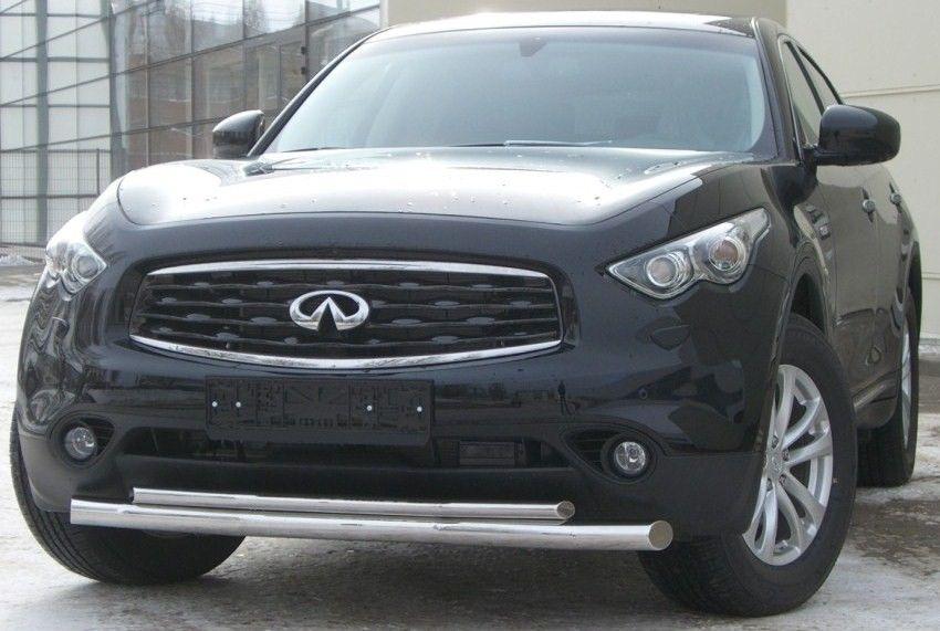 Защита переднего бампера d57/42 для Infiniti FX35/FX50, Slitkoff IFZ-000285