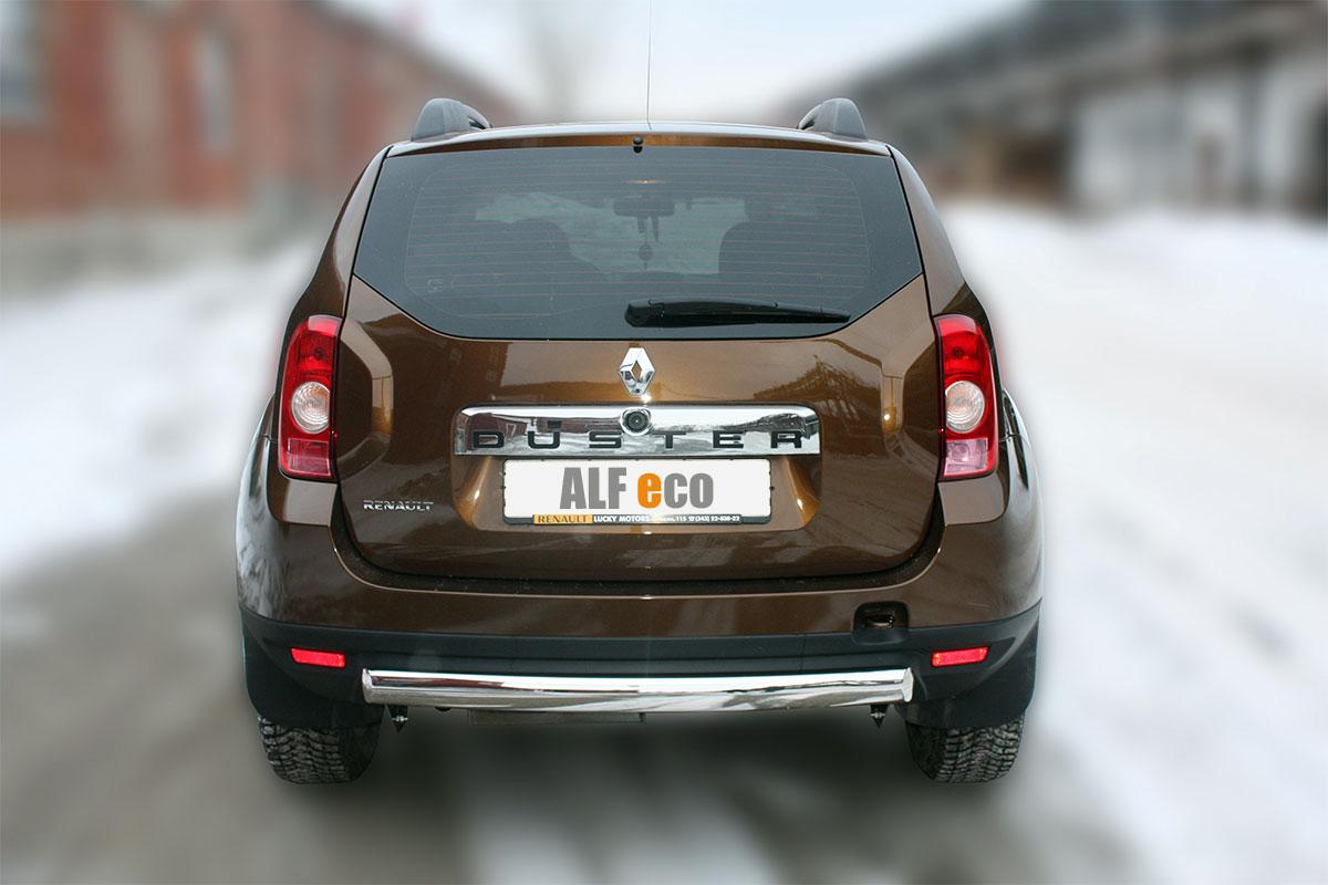 Защита задняя (ОВАЛ) D 75х42 для Renault Duster(Рено Дастер), ALFeco арт. DUS-12.09