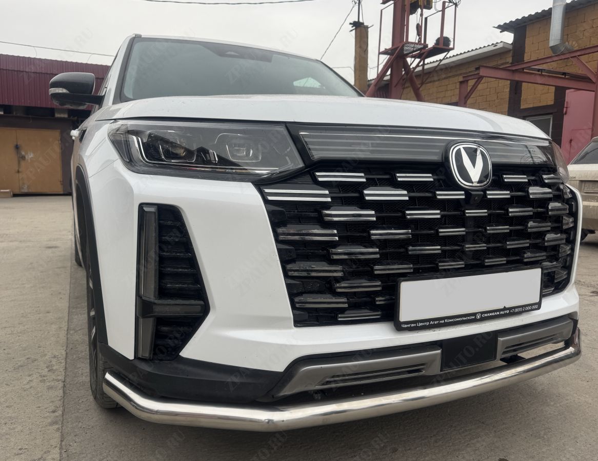 Защита переднего бампера с подгибами для автомобиля Changan CS95 2023 арт. CGCS95.23.02