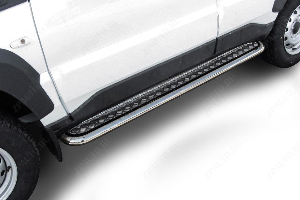 Защита порогов d57 с листом Lada Niva Travel (2020-2023) , Slitkoff, арт. NivTR009