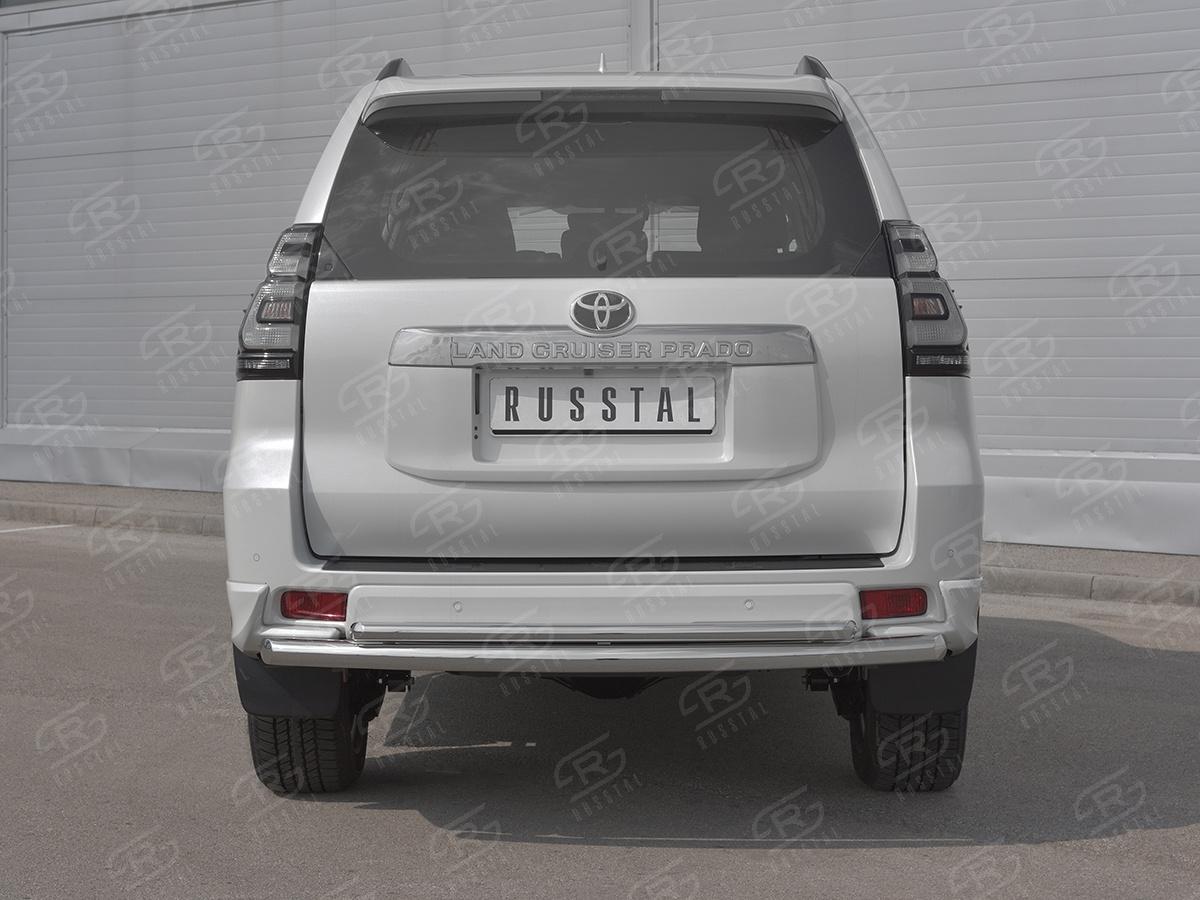 Защита заднего бампера d57 дуга d42 дуга для автомобиля Toyota Land Cruiser Prado 150 Style 2019, Slitkoff LCPZ-003304