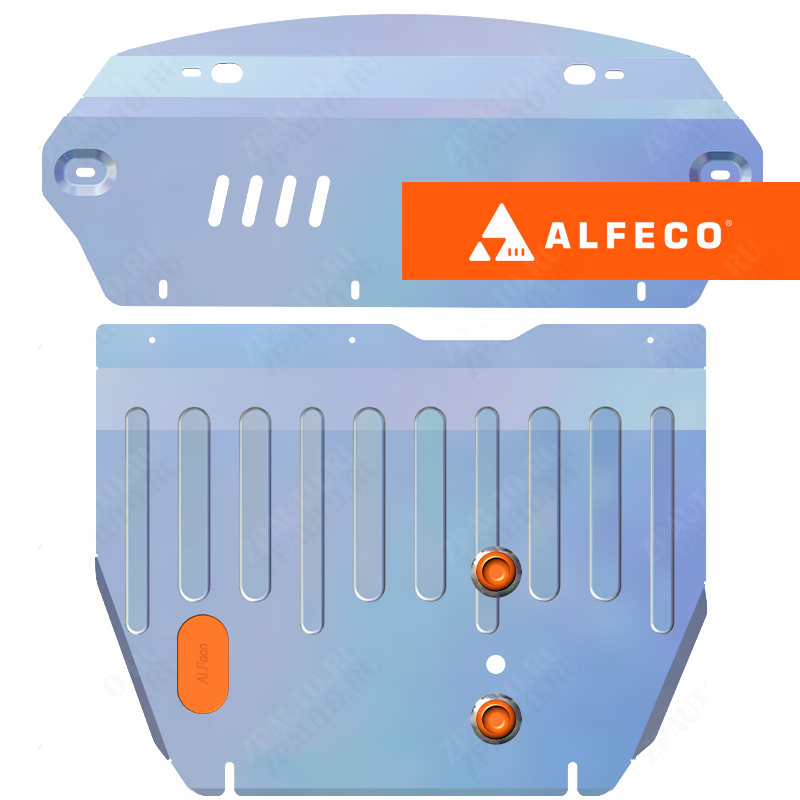 Защита  картера и КПП (2 части) Mitsubishi Eclipse 1999-2006 V-2,4;3,0 , ALFeco, алюминий 4мм, арт. ALF1453al