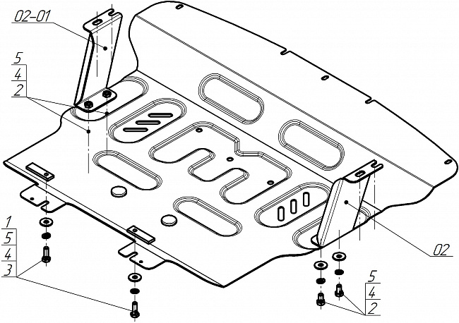 Защита стальная Мотодор (Радиатор, Двигатель), 2 мм,  Sollers SF1  2025- арт. 78703