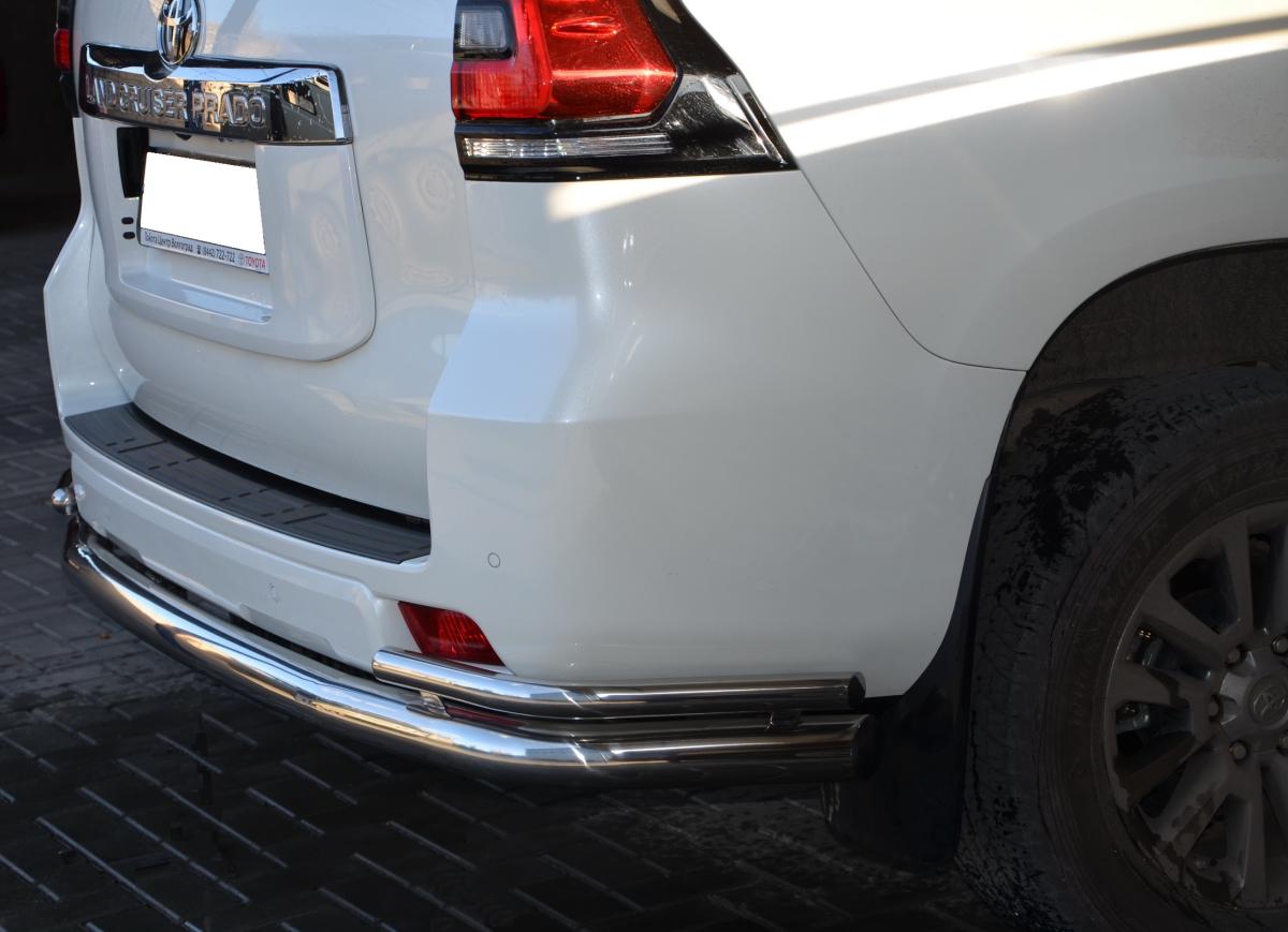 Защита заднего бампера угловая большая для автомобиля TOYOTA Land Cruiser Prado 150  2013 арт. TLCP150.14.21-2