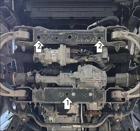 Защита алюминиевая Мотодор (Двигатель, Передний дифференциал), 5 мм,  Dodge Ram 1500  2024- арт. 32916