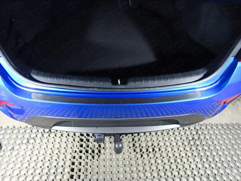 Накладка на задний бампер (лист шлифованный) для автомобиля Kia Rio III 2017-