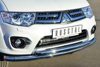 Защита переднего бампера d63/63 для Mitsubishi Pajero Sport 2013, Руссталь MPSZ-001575