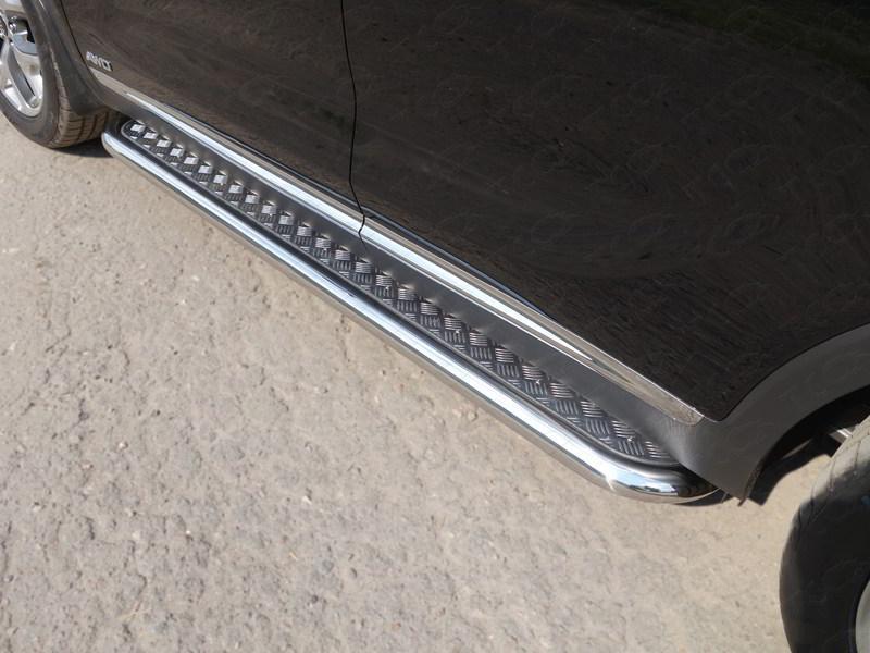 Пороги с площадкой 60,3 мм для автомобиля Kia Sorento Prime 2018-, TCC Тюнинг KIASORPR18-21