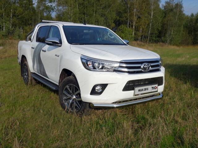 Защита передняя нижняя 76,1 мм для автомобиля Toyota Hilux 2015-, TCC Тюнинг TOYHILUX15-03