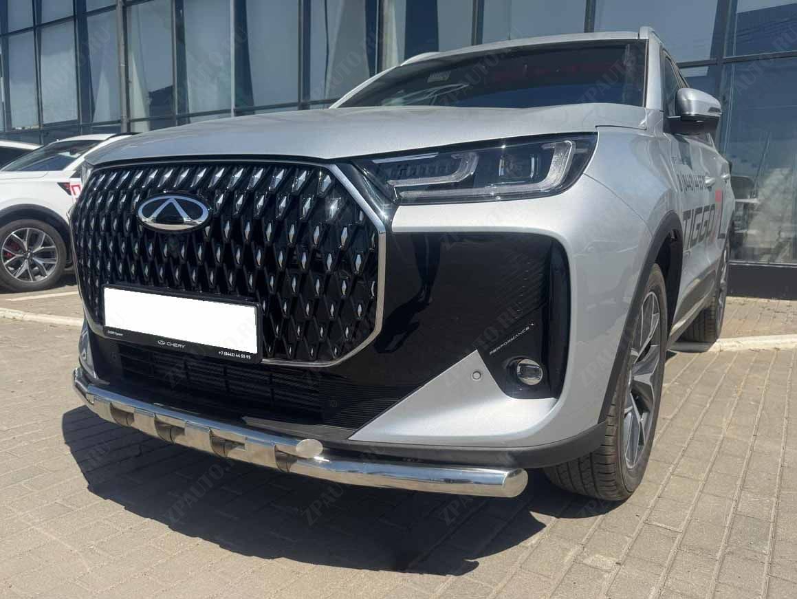 Защита переднего бампера двойная с перемычками для автомобиля CHERY Tiggo 7L 2025 арт. CTG.7L.25.75