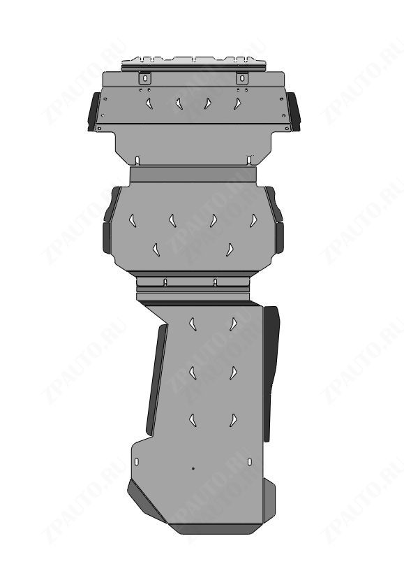 47.08ABC Защита картера ДВС, КПП и РК TANK 400 (2025-) из 3-х частей (Алюминий 4мм)