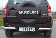 Защита заднего бампера уголки d63 для Suzuki Grand Vitara 5d 2012, Руссталь SVZ-001098