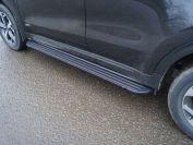 Пороги алюминиевые "Slim Line Black" 1720 мм для автомобиля Kia Sportage (QL) 2018-, TCC Тюнинг KIASPORT18-38B