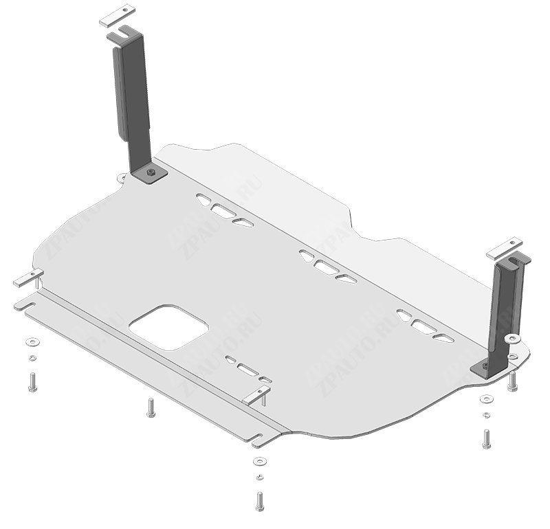 Защита алюминиевая Мотодор (Двигатель, Коробка переключения передач), 5 мм, Алюминий для Hyundai Tucson 2015-2018 арт. 31001