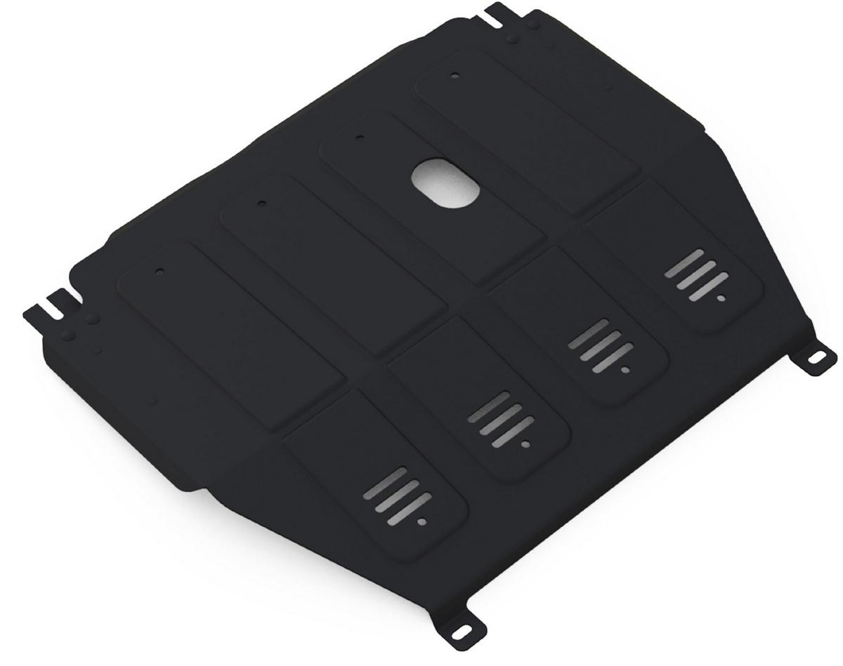 Защита картера и КПП АвтоБроня для Chevrolet Aveo T300 (V - 1.6) МКПП 2011-2015, штампованная, сталь 1.8 мм, без крепежа, 1.01015.1