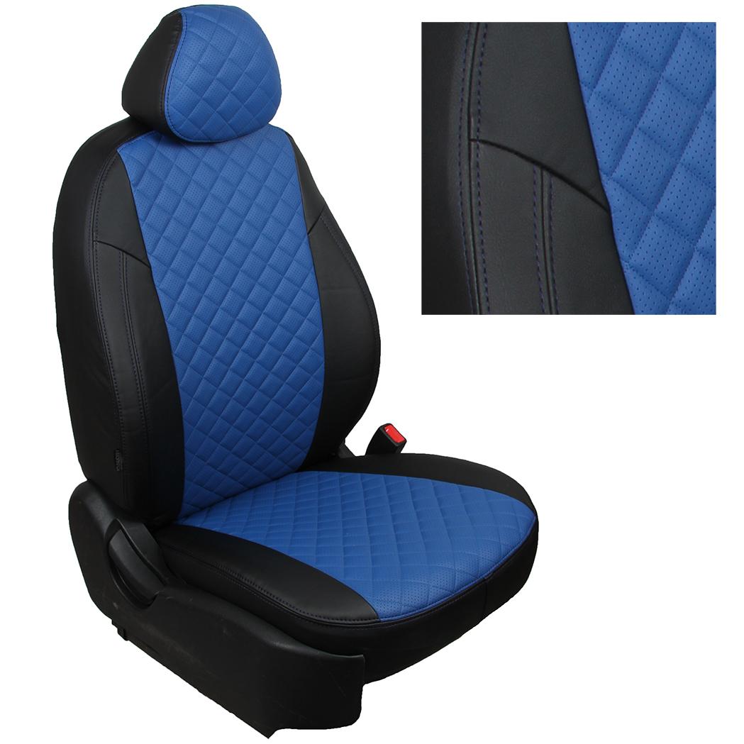Чехлы для Honda Civic IX Sd, Ромб, (Черный + Синий), Autopilot арт. kho-tsi-s12-chesi-r