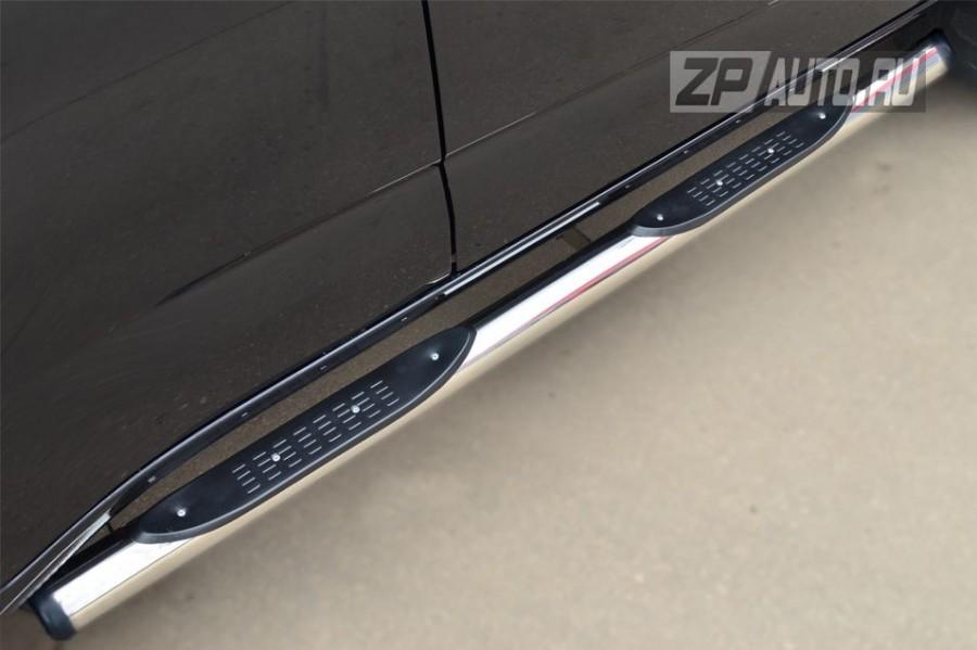 Пороги труба d76 с накладками вариант 2 для Chevrolet TrailBlazer 2013, Slitkoff CTRT-0015102