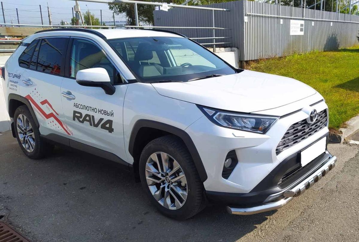 Защита переднего бампера (G) с двумя подгибами для автомобиля TOYOTA RAV4 2019 арт. TRAV.19.05-1