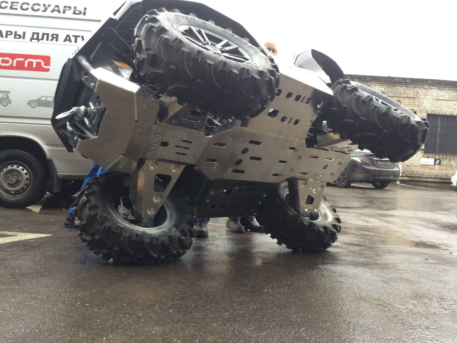 Защита порогов для ARCTIC CAT 700 XR Limited 2015 -, алюминий 4 мм, STORM, арт. 3071