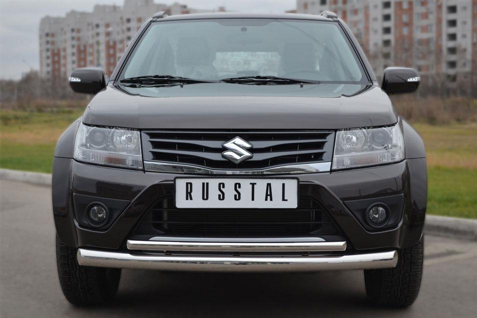 Защита переднего бампера d76/42 для Suzuki Grand Vitara 5d 2012, Slitkoff SVZ-001092