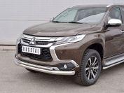 Защита переднего бампера d76/42 для Mitsubishi Pajero Sport 2016, Slitkoff MPJSZ-002482