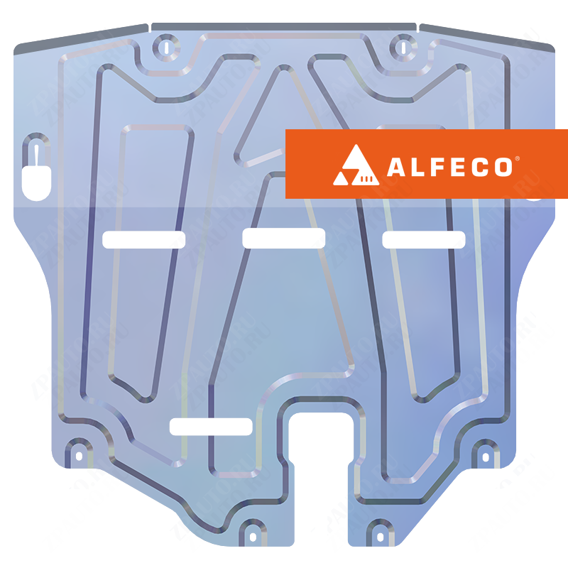 Защита  картера и КПП (2 мм) Kia Sportage IV 2016-2022 V-all , ALFeco, алюминий 4мм, арт. ALF1037al-1