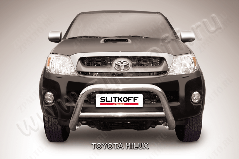 Кенгурятник d76 низкий Toyota Hilux (2004-2011) Black Edition, Slitkoff, арт. THL002BE