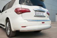 Защита заднего бампера d75х42 для Infiniti QX80, Slitkoff IQXZ-002101