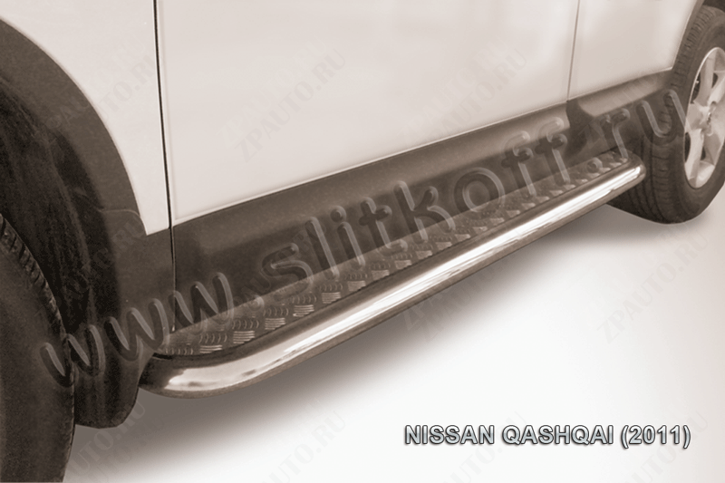 Защита порогов d57 с листом Nissan Qashqai (2010-2013) , Slitkoff, арт. NIQ11-008