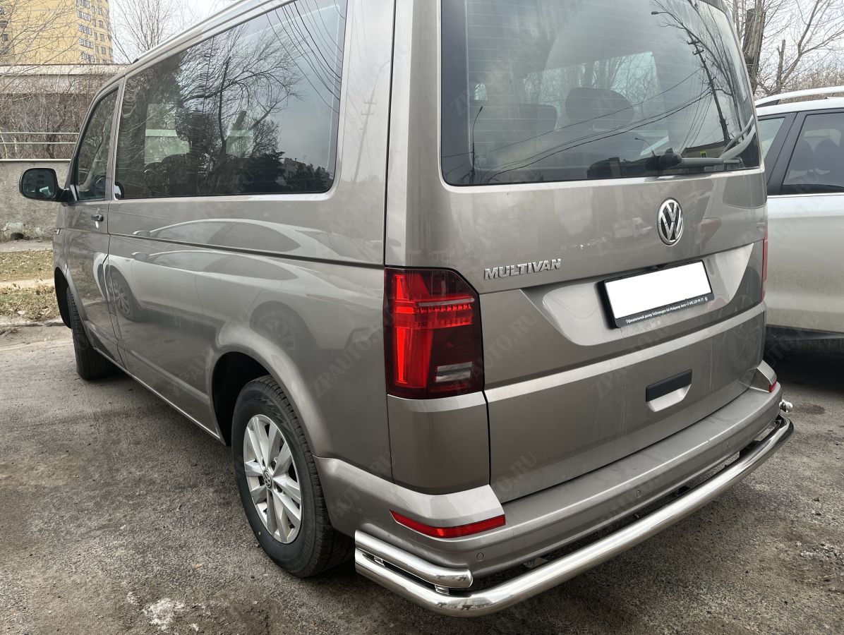 Защита заднего бампера угловая большая двойная для автомобиля T6.1 2020 арт. VWT.1.20.21-1