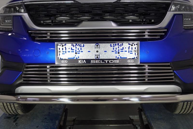 Решетка радиатора нижняя 12 мм для автомобиля Kia Seltos 2020- TCC Тюнинг арт. KIASELT20-10