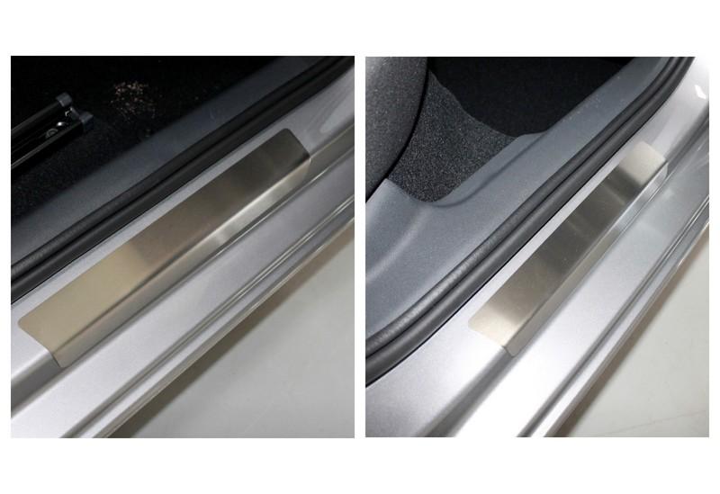 Накладки на пороги внутренние (лист шлифованный) 4шт для автомобиля Skoda Rapid 2020- TCC Тюнинг арт. SKORAP20-03