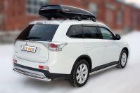 Защита задняя двойная D 60,3/42,4 для Mitsubishi Outlander(Мицубиси Аутлендер), ALFeco арт. MITOUT-14.08